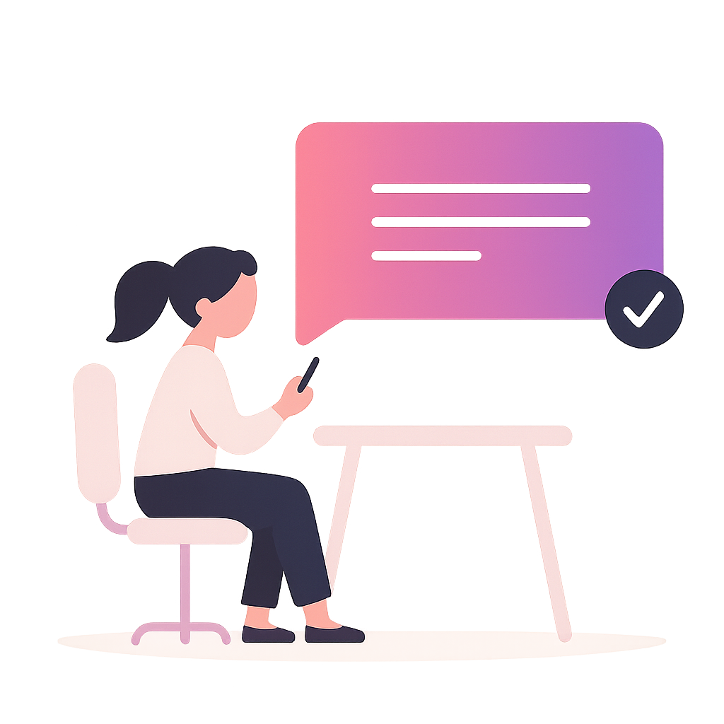 Gentle check-in illustration